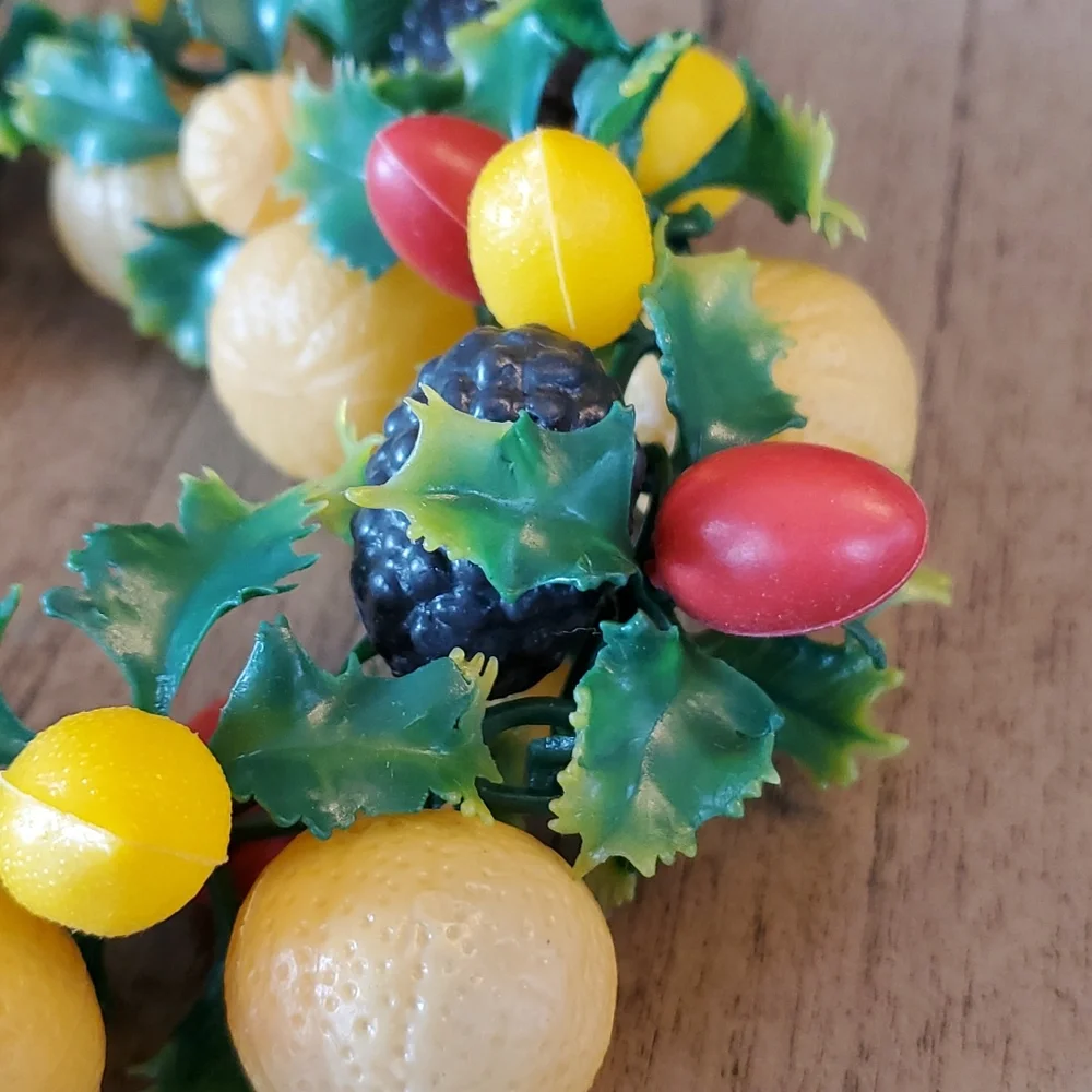 Vintage fruit plastic holiday garland swag from 60's and 70's... 30